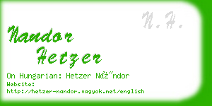 nandor hetzer business card